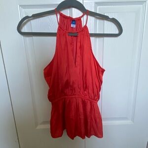 Vibrant peachy/orange silky tank top from Old Navy